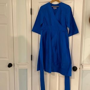 Joshi brand vibrant blue raw silk dress